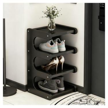 Imagem de SPXMQSS Sapateira de bambu, prateleira de sapateira de 4/5/6 níveis livre, armazenamento de armário de sapatos para entrada, prateleira de exibição multifuncional economia de espaço, para entrada