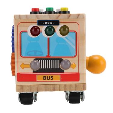 Imagem de Naroote A Placa Sensorial de Madeira do Cubo da Atividade do ônibus Melhora As Habilidades de Coordenação para Crianças, Brinquedo Educacional de Madeira de Pinho para Casas, Escolas