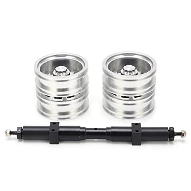 Imagem de Cubo de roda traseira de metal com eixo traseiro sem energia SIWOTED para caminhão semi-reboque trator Tamiya 1/14 (167 mm)