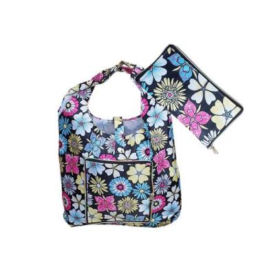 Imagem de Carteira Vira Bolsa Impermeável Sacola Dobrável Cores e Estampas Sorti