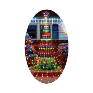 Imagem de Luzes de Natal LED em Forma de Estrela e Cachoeira - Decoração para Ár