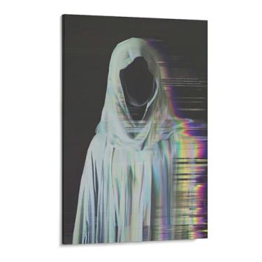 Imagem de HouLaiZhe Pôster de Halloween em tela de terror fantasma impressões de arte de parede decorações de Halloween decoração de parede estética gótica para sala de estar quarto 11 x 17 polegadas (28 x 43