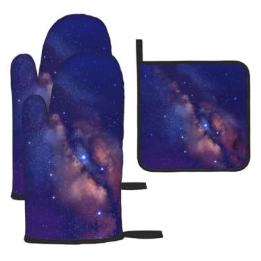 Imagem de Sky – Conjunto de cozinha essencial com 3 peças, luvas seguras para calor e aderência de tampa, proteção para churrasco no forno, design de armazenamento suspenso.