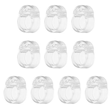 Imagem de PATIKIL 10 batentes de maçanetas de porta, 17 mm com furo de maçaneta de porta, protetor de parede, para-choques, reutilizável, plástico PVC, silicone para armários domésticos, protetor de tampão de