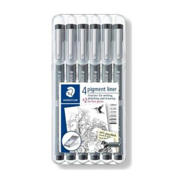 Imagem de Caneta Técnica Staedtler Pigment Liner Nanquim com 6 Peças