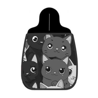 Imagem de Lixeira De Carro Organizador Gatos Preto Branco Estilo Desenho