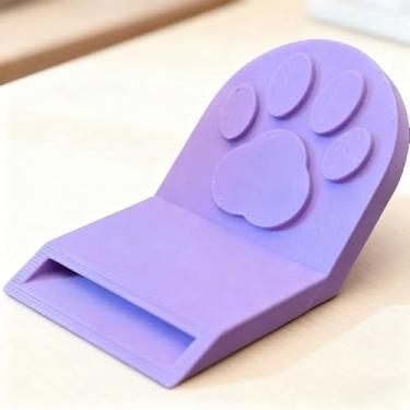 Imagem de 1 abridor de latas para animais de estimação, cabo ergonômico, antiderrapante, plástico durável, design fácil de limpar, para latas de comida de gato e cachorro, casa, cozinha, viagem, roxo