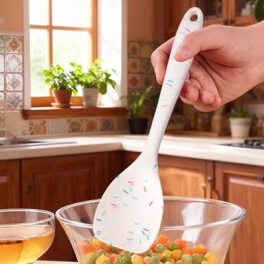 Imagem de Colher de cozinha segura ao calor para mexer e servir, utensílio sem arranhões para panelas, panelas, molho de sopa, mistura fácil de limpar para cozinha doméstica