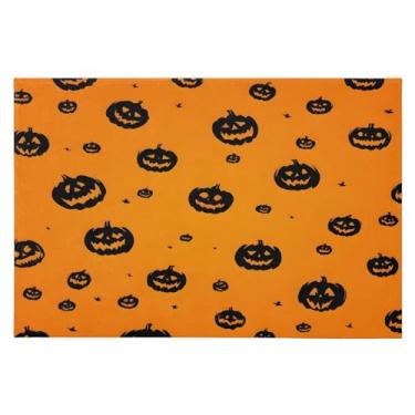 Imagem de CEBUGI Tapete de área 60 x 90 cm macio lavável tapete antiderrapante com suporte de borracha tapetes de área de abóbora de Halloween para sala de estar, quarto, decoração de casa