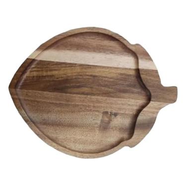 Imagem de Llazsybz Bandeja de Madeira para Servir, Bandeja de Jantar, Travessa Rústica Versátil para Servir Alimentos.