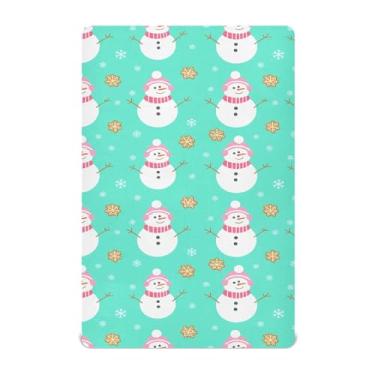 Imagem de Burbuja Lençol de berço de boneco de neve para meninos e meninas, lençol com elástico 71 x 132 cm para colchões de berço padrão e infantil, macio e respirável