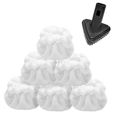 Imagem de RJMom Bonnets de microfibra pequenos (triângulo) compatíveis com limpador a vapor Dupray, McCulloch, awasky, etc., acessórios reutilizáveis laváveis de limpeza a vapor para várias superfícies, panos