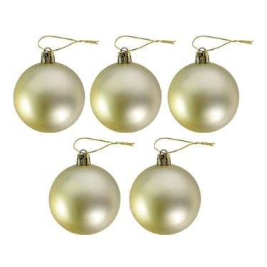 Imagem de Kit Enfeites de Natal Bolas e Estrela, Dourado e Rosa, Decoração Completa de Natal