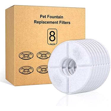 Imagem de Substituição de bebedouro para gatos e cães Dispenser água com resina carvão ativado tecido não vulcânico sujeira cabelo sedimentos detritos odores cloro - Pacote 8