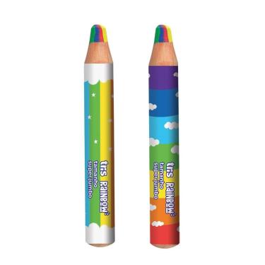 Imagem de Lápis De Cor Jumbo Rainbow Tris Mina Multicolorida Corpo Hexagonal Cores Incríveis