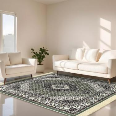 Imagem de 1 Tapete Belga Sala de Estar Sofá Grande Es Cl 200 x 250 Vr (D4Cla Verde Branco Vermelho - Classico Medalhão Floral)