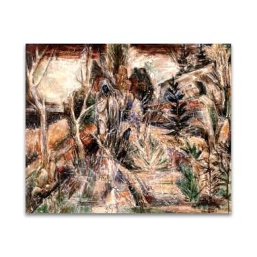 Imagem de RYLJCZ Reprodução de pinturas famosas de Albert Bloch - (Forgotten Garden) Impressão em tela Arte de parede para decoração de sala de estar (55 x 72 cm (21,6 x 28,3 pol)/sem moldura)