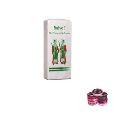 Imagem de Kit Saco Cosme e Damião com 100 Unidades e Fita Cetim 22mm x 50 Metros