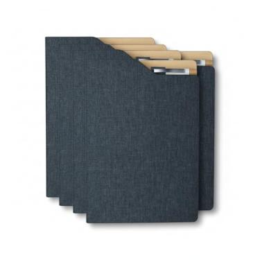 Imagem de Caderno de Anotações Executivo com Capa Dura em Material Reciclável, 80 Folhas Pautadas Bege, Suporte para Caneta, 21,3x14,5cm (5, Azul)