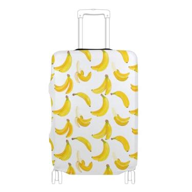 Imagem de Joisal Capas de bagagem para protetor de mala capa de terno personalizada acessórios de viagem para mulheres amarelo banana branco, P, serve para capa de 45 a 50 cm, Amarelo banana, branco, S 18-20 in