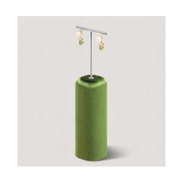 Imagem de Yinbeini Suporte de exibição de joias de veludo, suporte de brinco de anel para exibição de balcão de joalheria, 3 tamanhos (verde-oliva, suporte de brinco)