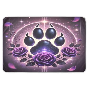 Imagem de Almofadas de cama impermeáveis Paw Rose Roxo, almofadas de cama reutilizáveis, almofadas para molhar a cama