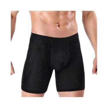 Imagem de Boxers De Malha De Seda Gelada Para Homens Em Tamanho Grande, Cuecas L