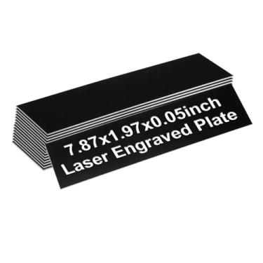 Imagem de PATIKIL Placas de nome em branco, placas de nome gravadas de 20 x 5 cm, placa de nome personalizada, placas de porta, etiquetas de mesa para escritório, sala de aula, letra branca, 15 peças