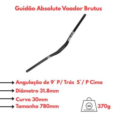 Imagem de Guidão Absolute MTB Voador Brutus 31.8x780mm Curvo 30mm