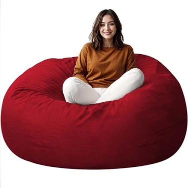 Imagem de Anuwaa Cadeiras Bean Bag para adultos, poltronas de 1,2 m com capa removível, pufe gigante com espuma de memória de alto rebote, saco de feijão grande para leitura, cadeira aconchegante para jogos