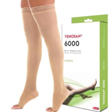 Imagem de Meia Compressiva 6000 AGH 7/8 Meia Coxa 20-30 mmHg Pé Aberto Bege - Ve