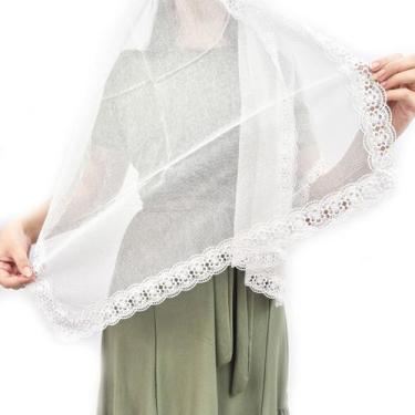 Imagem de Véu Ccb Congregação Cristã Com Renda Guipir Adulto (modelo Iris) - Cen