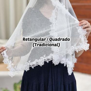 Imagem de Véu Ccb Congregação Cristã Renda Guipir Floral Adulto (modelo Ariel) -