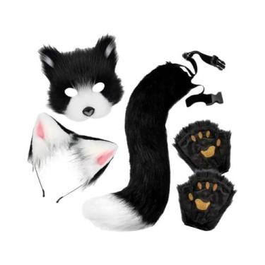 Imagem de Conjunto De Fantasia De Raposa De Pelo Para Adultos Com 4 Peças: Másca
