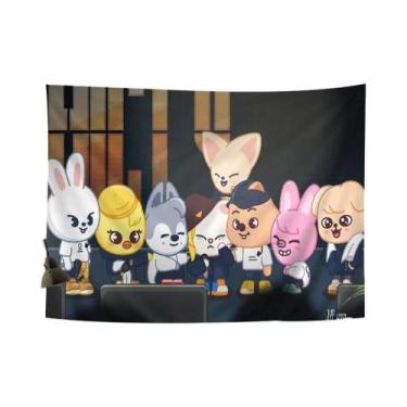 Imagem de Tapeçaria Kpop Stray Kids SKZOO Anime Hippie Para Decoração De Parede,