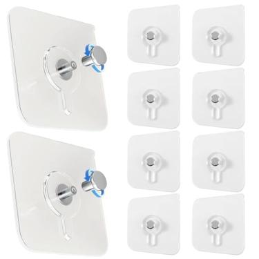 Imagem de Cabides para quadros de parede sem danos, cabides para porta-retratos,Ganchos para banheiro Ganchos adesivos - 10x cabides de parede gancho de toalha, ganchos de cozinha sem pregos, ganchos de porta-r