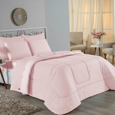 Imagem de Kit Edredom Dupla Face + Jogo de Lençol Queen Nobre 7 peças Malha 100%