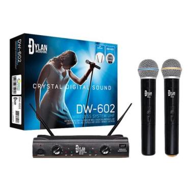 Imagem de Microfone sem fio dylan dw602 uhf c/2 microfones bastao