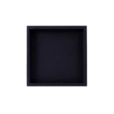 Imagem de Pires de vaso de flores de imitação de cimento para jardim, para ambientes internos e externos, bandeja quadrada de drenagem de paletes de plantas em vasos (preto, GG)