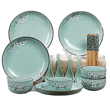 Imagem de Conjunto de jantar para 4 pessoas, conjunto de louça de cerâmica, 16 peças, porcelana, ameixa, utensílios de mesa, pratos de sobremesa, pratos de jantar, cozinha, conjunto de jantar, presente