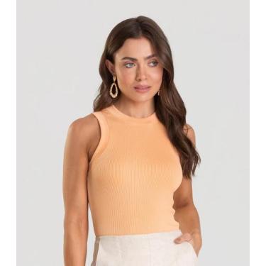 Imagem de Regata Feminina Canelada Dianna Laranja, PP, Laranja