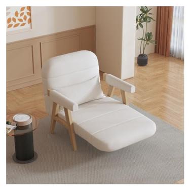 Imagem de Sofá-cama moderno, com apoio de braço, dorminhoco moderno com encosto ajustável, sofás conversíveis para salas de estar, escritórios, espaços pequenos, cadeira de dormir plana (branco, 80 cm)