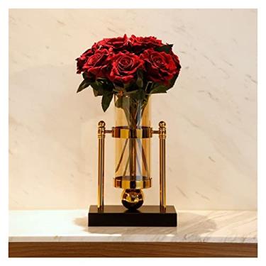 Imagem de Decoração de vaso hidropônico moderno moderno e criativo, arranjo de flores para sala de estar, decoração de mesa de armário de TV de varanda nórdica (pequeno)