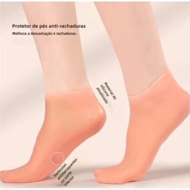 Imagem de Meias De Silicone, Cuidado Dos Pés, Gel Hidratante, Anti-Rachaduras, Removedor De Pele Morta Calcanhar, Reutilizável.