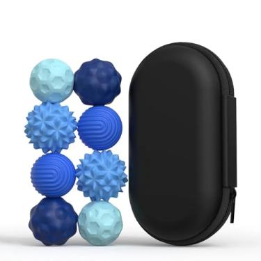 Imagem de Bolas Sensoriais Magnéticas de Silicone – Brinquedo Antiestresse e Calmante para Crianças e Adultos, Ideal para Autismo, Alívio Ansiedade (8 peças - azul)
