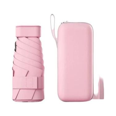 Imagem de Guarda-chuva Mini Dobrável UPF50+ De Vinil Para Viagem, Guarda-chuva D