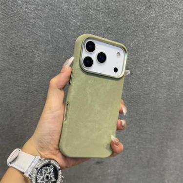 Imagem de HCPIHF Capa de celular de luxo em silicone líquido com revestimento magnético, revestida em fibra de vidro e cor sólida, para iPhone 16 Pro Max (modelo 16 Pro Max/F).