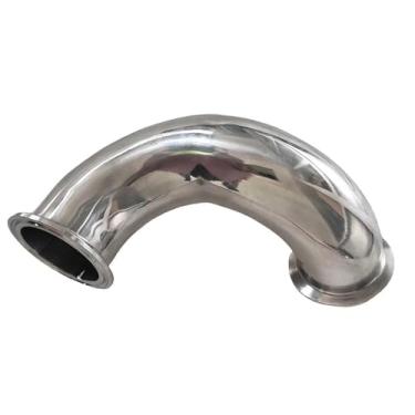 Imagem de Cotovelo Tri-Clamp 180°, Ø Tubo 16-51mm (3/4"/1.5"/2"), Aço Inox SS304 Polido, Acoplamento Higiênico para Cerveja & Farmácia, 1 Peça(28mm x ferrule 50.5)