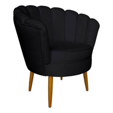 Imagem de Poltrona Pétala De Veludo Luxo Decorativa Liberty Móveis Preto