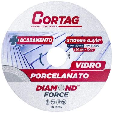 Imagem de Disco Diamantado 4,3/8 POL Furo 20 MM para Porcelanato e Vidro CORTAG